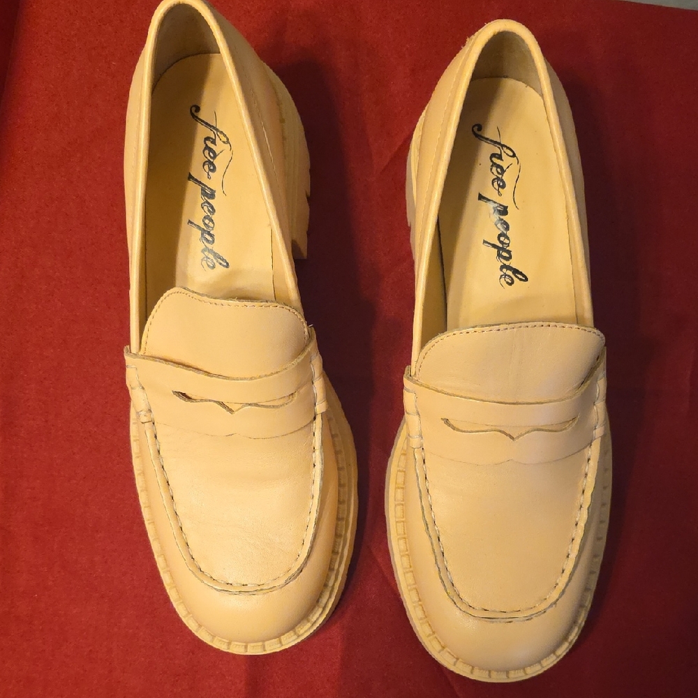 Free People Tan Loafers